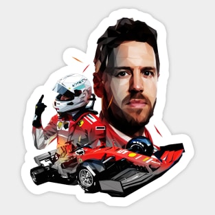 Sebastian Vettel low poly Sticker